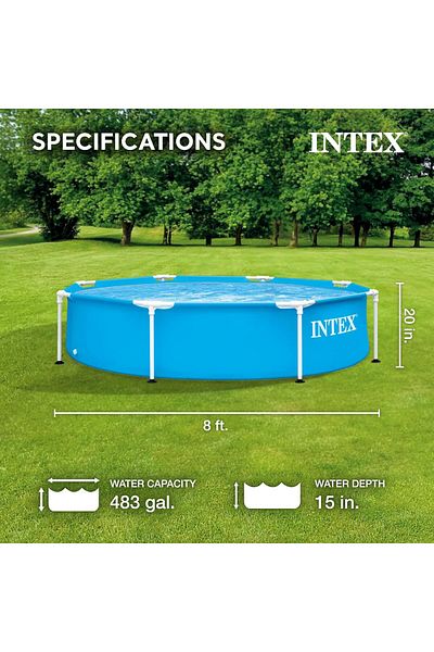 Cady One Metal Frame Pool Puncture Resistant Material Easy to Assemble Rust Resistant 483 Gallon 2.4m*0.5m