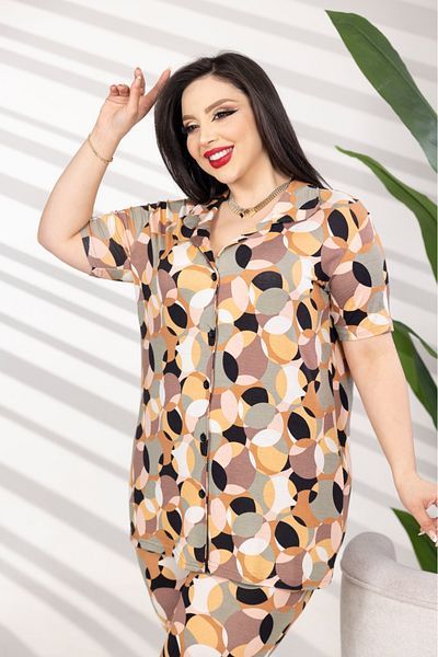 şuranur Bamboo Boydan Stew Pajama Set Large Size Oversize