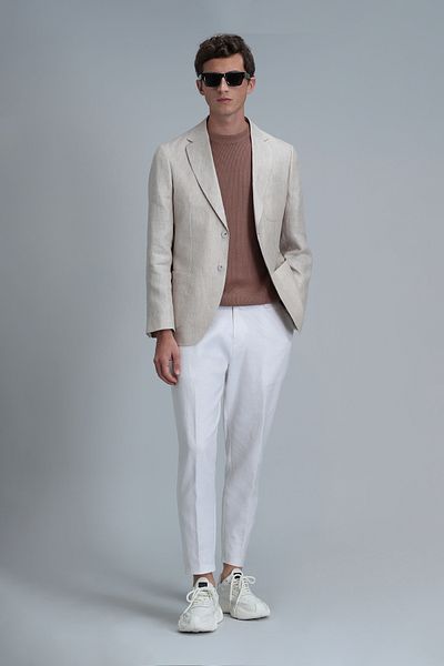 Lufian Rolf Sports Ανδρικό Blazer Jacket Slim Fit Μπεζ