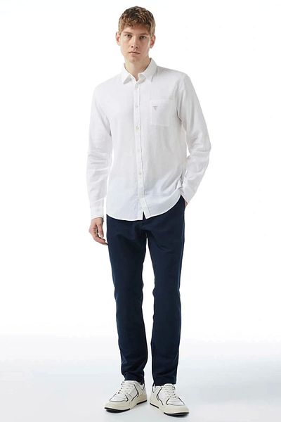 Guess Ls Roll-Up Shirt Men's White Shirt F4Gh00Wg3L0-G011