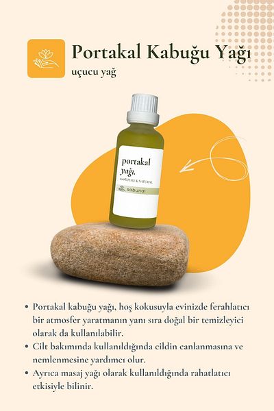 sabunal Orange Peel Oil 50 ml - Aromatherapy and Anti-Aging Skin Care Oil