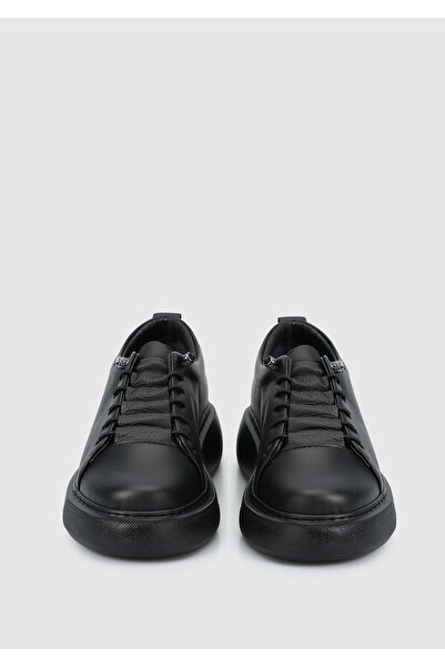 Provoq Black Leather Women's Sneakers