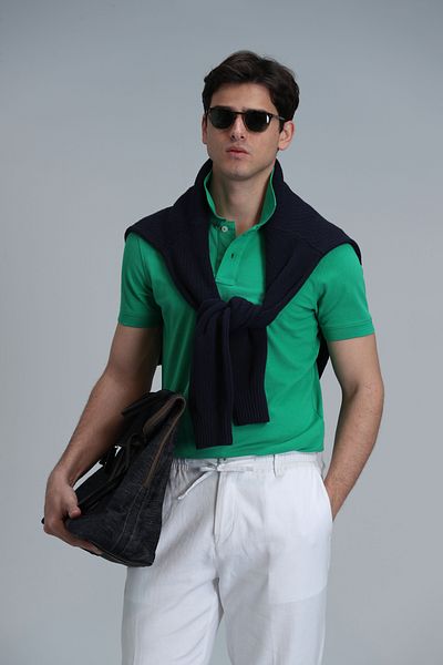 Lufian Laon Sports Polo Neck Men's T-Shirt Light green