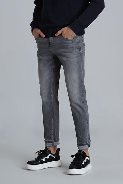 Lufian Stef Smart Jean Ανδρικό Παντελόνι Slim Fit Ανοιχτό Γκρι