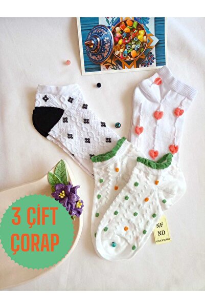 ENEFENDİ 3 PERECHI DE Ciorapi de damă, fără cusături, din bumbac, cu model 3D în relief, mărimea 36-40