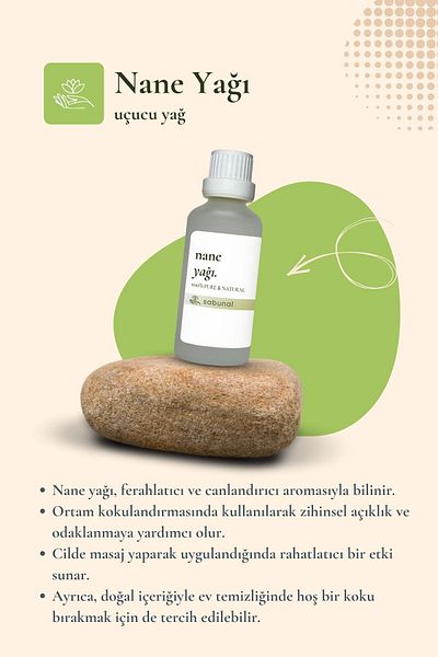 sabunal Peppermint Oil 50 ml - Skin Care and Refreshing Aromatherapy Oil