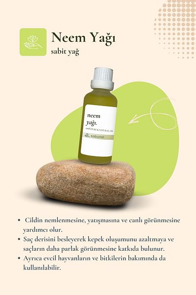 sabunal Neem Oil 50 ml - Natural Skin and Hair Care Oil