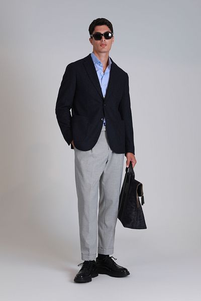 Lufian Men's Slim Fit Navy Blue Dor Sports Blazer Jacket