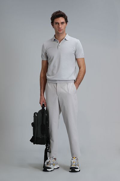 Lufian Glen Smart Men's Slim Fit Chino Pants - Stone
