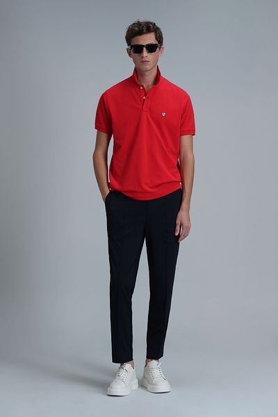 Lufian Laon Smart Men's Polo T-Shirt Slim Fit Red