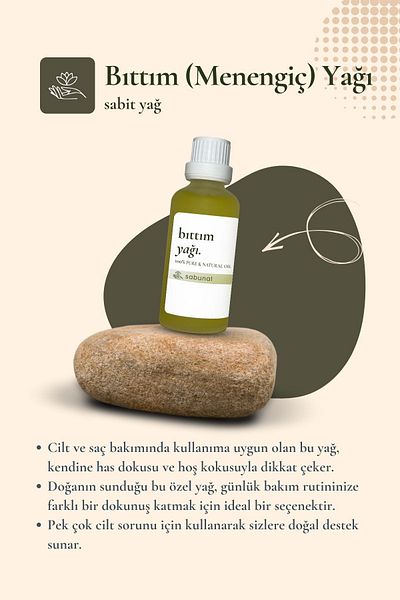 sabunal Bıttım Oil 50 ml - Cold Pressed Natural Care Oil for Hair and Skin