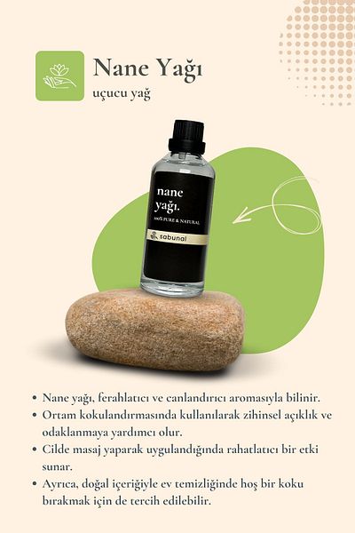 sabunal Peppermint Oil 100 ml - Skin Care and Refreshing Aromatherapy Oil