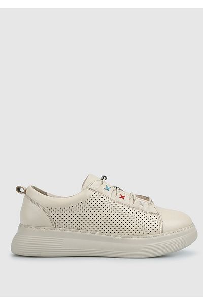 Provoq Μπεζ δερμάτινο γυναικείο sneaker