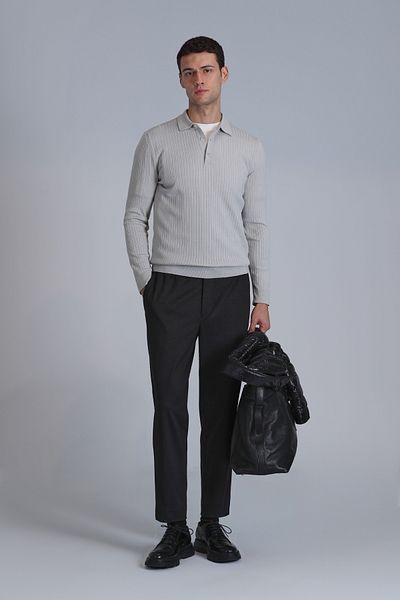 Lufian Men's Slim Fit Black Chino Sports Trousers - Clos