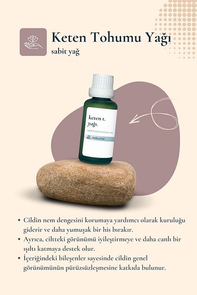 sabunal Flax Seed Oil 30 ml - Skin Moisturizer and Sebum Balancer