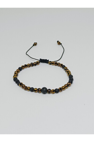 mama india alaçatı Adjustable Size Lava Stone Bracelet No:15