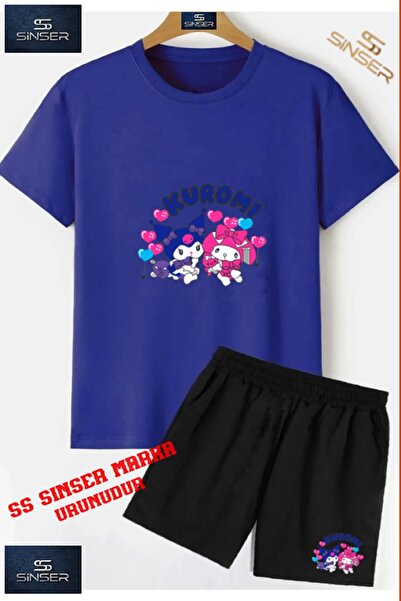 SS SİNSER Children's Kuromi Special Custom Printed Crew Neck T-Shirt - Shorts...