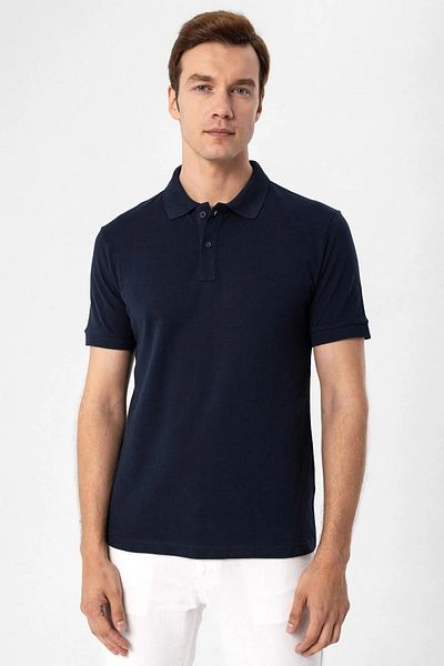 SÜVARİ Μπλουζάκι Slim Fit Polo Collar από απλό βαμβάκι