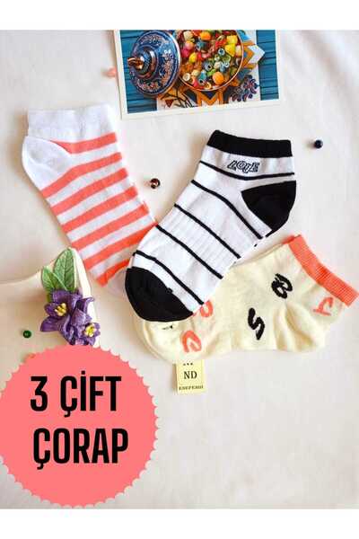 ENEFENDİ 3 Pairs of Toe Seamless Booties Socks Soft Women's Cotton Short Boot...