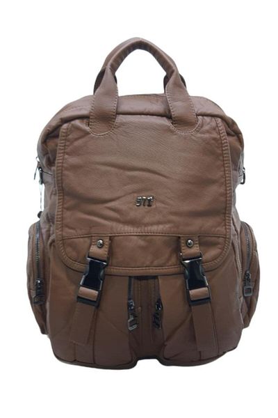 Baginn Y.S.Δερμάτινο γυναικείο σακίδιο πλάτης 35*25 εκ. Vegan Leather Wash Faux Leather Messenger Τσάντα ώμου με χιαστί