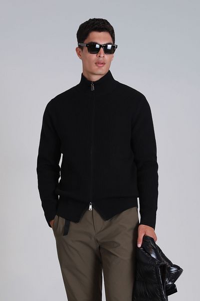 Lufian Men's Black Road Cardigan
