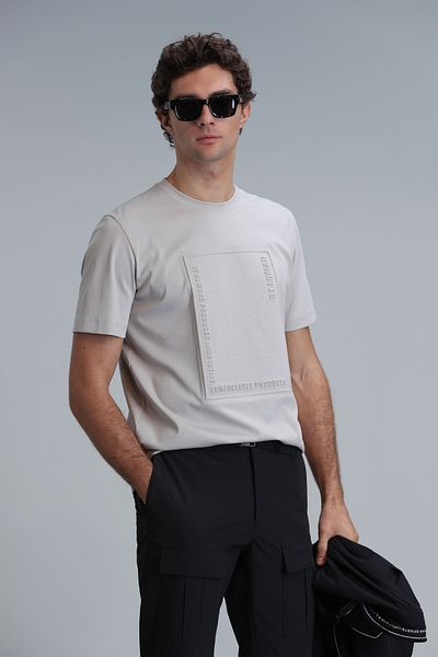 Lufian Mabel Graphic Μοντέρνο T-Shirt - Stone
