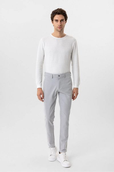 SÜVARİ Slim Fit Side Pocket Dobby Cotton Canvas Trousers
