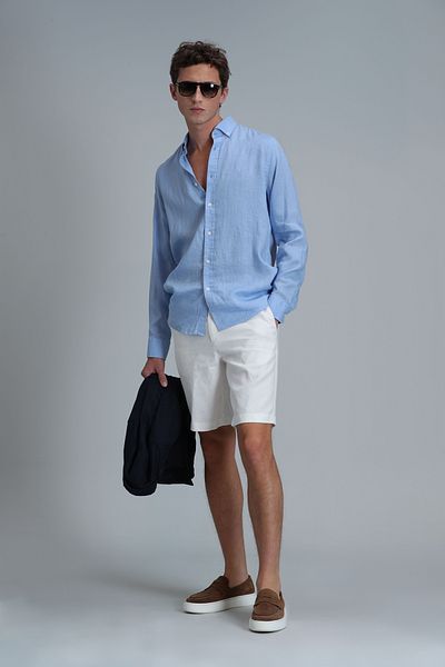 Lufian Ανδρικό πουκάμισο Pitaya Basic Comfort Fit Μπλε