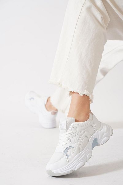 Moda Pie Pantofi sport pentru femei Stepra Anorak Bound Alb Albastru Pudra