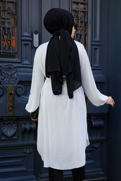 Neva Style تونيك حجاب إكرو بحزام 21095e