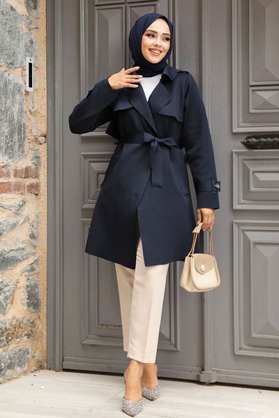 Neva Style Șapcă Hijab Bleumarin - Curea, Model 72131L