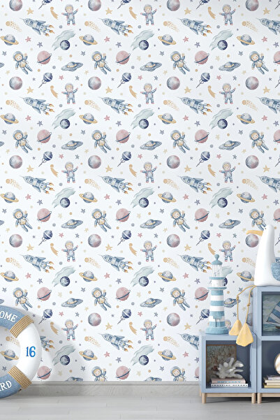 dreamwall Uzay Temalı Çocuk Odası Duvar Kumaşı -Isı ve Ses Yalıtımlı