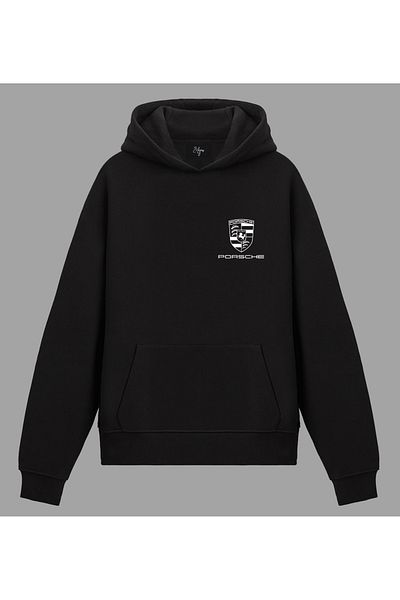 Edizen Unisex Oversize Porsche 911 Rs Raw Pink-Black Premium Hoodie 100% Cotton Door Sweatshirt