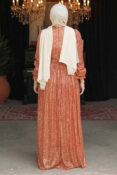 Neva Style Rochie de seară hijab cu paiete 44961krmt