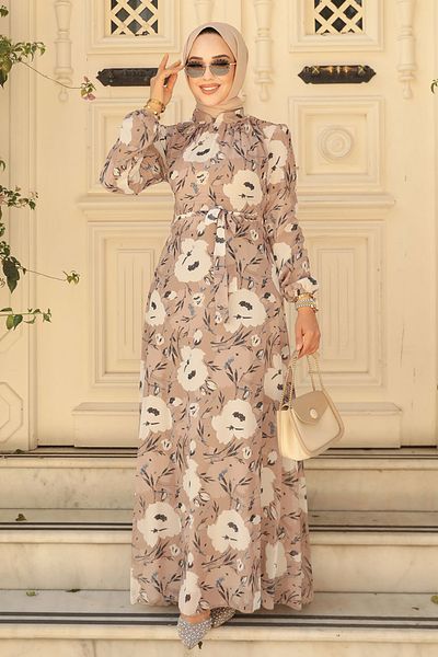 Neva Style Φόρεμα Hijab με λουλουδάτο σχέδιο 27939v