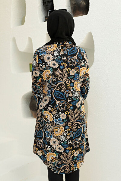 Neva Style Μοτίβο Μαύρο Hijab Viscose Tunic 11557s