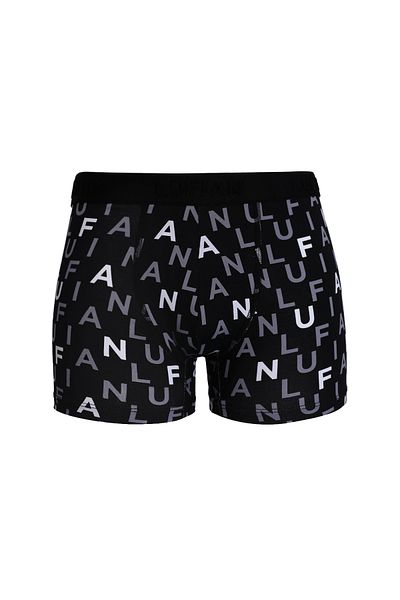 Lufian Men's Black Cotton Rose Boxers
