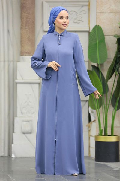 Neva Style Hijab albastru cu fermoar 20030m