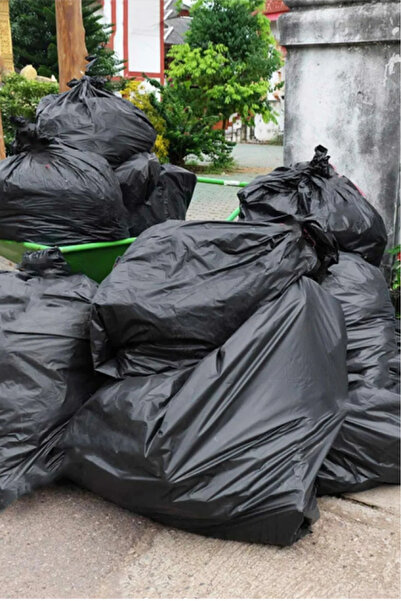 Merpak Ambalaj Kalın Çöp Torbası 10'lu Boy 350 gr X 1 Rulo Siyah Çöp Poşeti 80x110 Cm