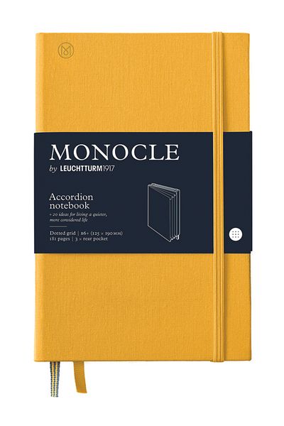 Leuchtturm1917 Monocle Series, Accordion Notebook, Bag Size (B6+), Hard Cover, 181 Pages, Yellow
