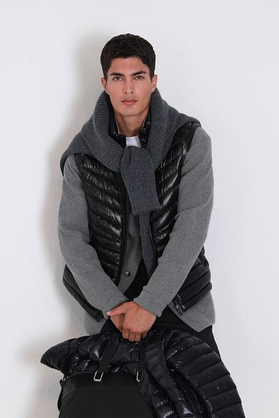 Lufian Axel Goose Feather Men's Vest Black