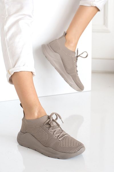 İmerShoes Casual Women's Knitwear Sneaker Lace-Up Socks Bracelet Detailed Sports Shoes 017
