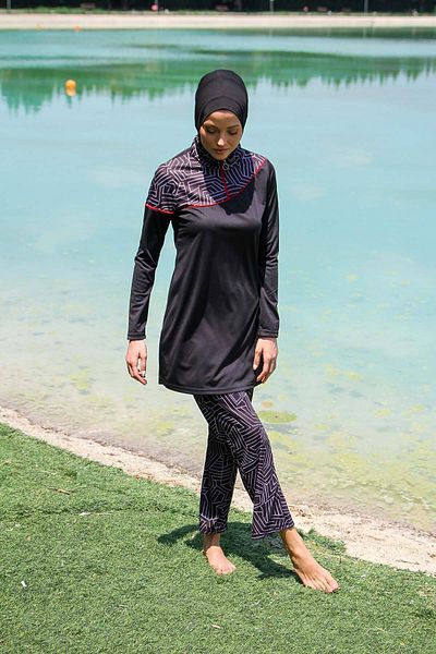 Neva Style Rivamera Black Full Covered Hijab Swimsuit R1117S