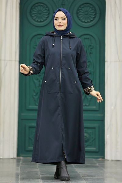 Neva Style Μπουφάν με κουκούλα Navy Blue Hijab 60623l