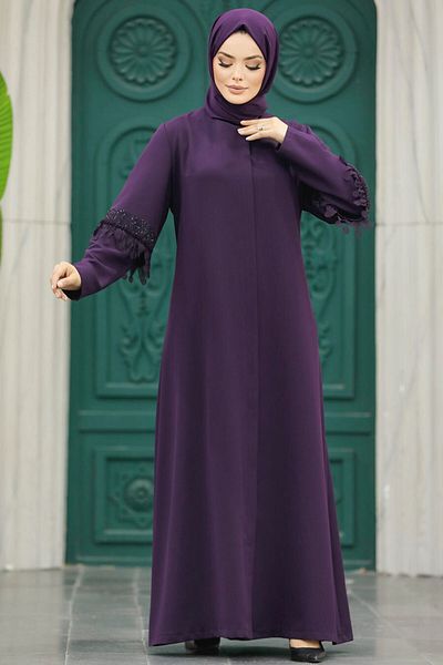 Neva Style كم مفصل برقوق حجاب Ferace 10021mu