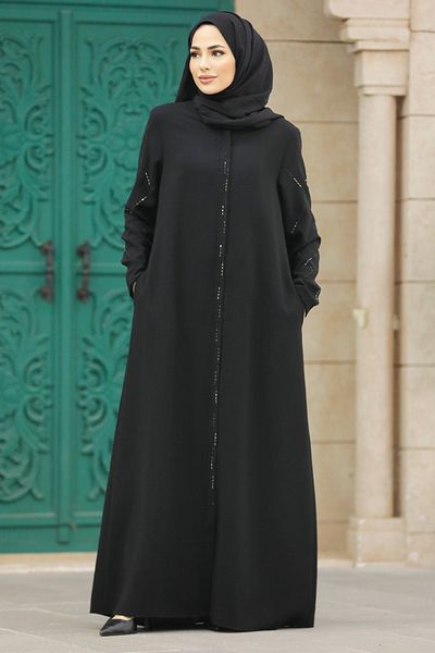 Neva Style Zippered Black Hijab Ferace 625S
