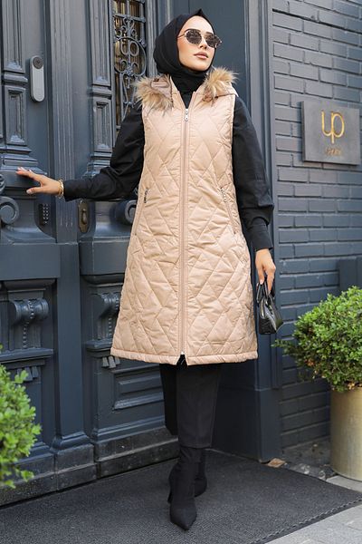 Neva Style Hijab Inflatable Hooded Vest - Biscuit 80151bs