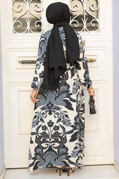 Neva Style Rochie Hijab cu model negru - 90061S