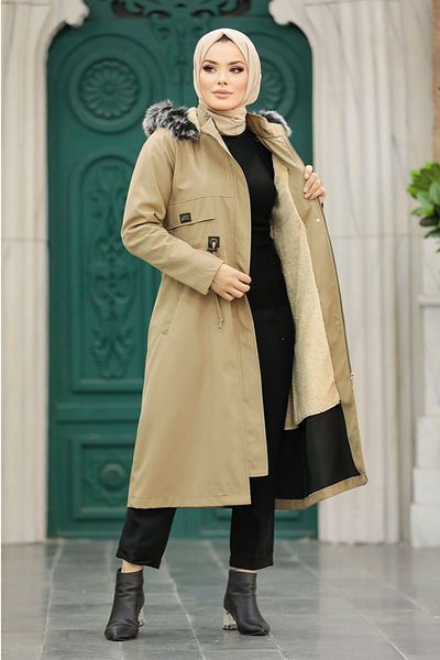 Neva Style Fur Mink Hijab Parka 60652V