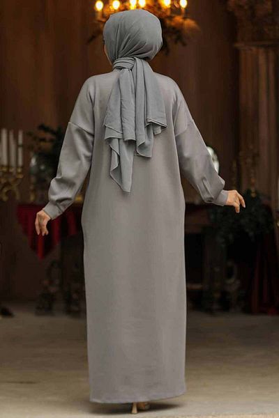 Neva Style فستان حجاب عرق رمادي 23641GR